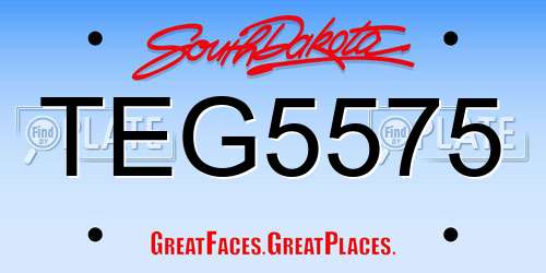 TEG5575 South Dakota License Plate
