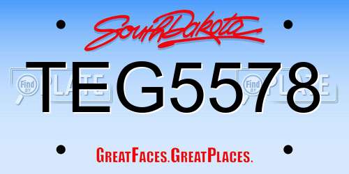 TEG5578 South Dakota License Plate