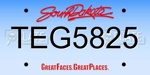TEG5825 South Dakota License Plate