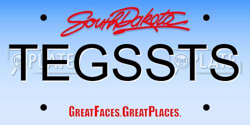 TEGSSTS South Dakota License Plate