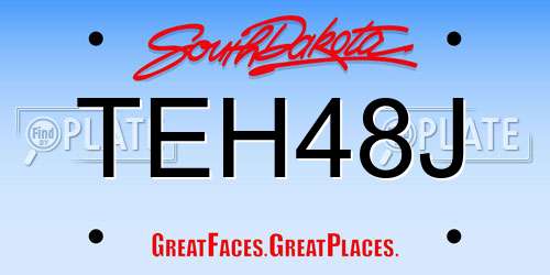TEH48J South Dakota License Plate