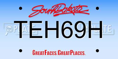 TEH69H South Dakota License Plate