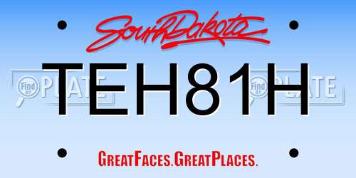 TEH81H South Dakota License Plate