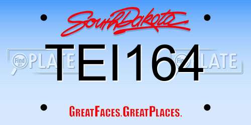 TEI164 South Dakota License Plate