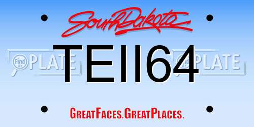 TEII64 South Dakota License Plate