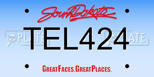 TEL424 South Dakota License Plate