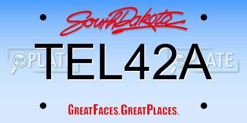 TEL42A South Dakota License Plate
