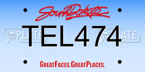 TEL474 South Dakota License Plate