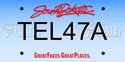 TEL47A South Dakota License Plate