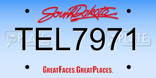 TEL7971 South Dakota License Plate