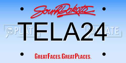 TELA24 South Dakota License Plate