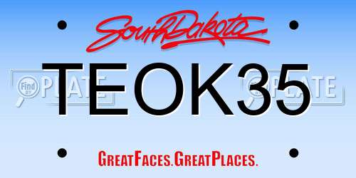 TEOK35 South Dakota License Plate