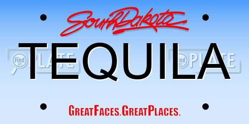 TEQUILA South Dakota License Plate