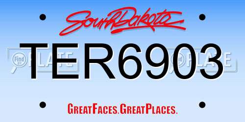 TER6903 South Dakota License Plate
