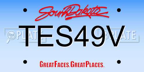 TES49V South Dakota License Plate