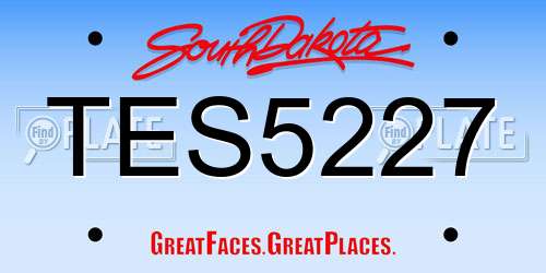 TES5227 South Dakota License Plate