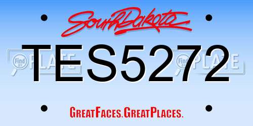 TES5272 South Dakota License Plate