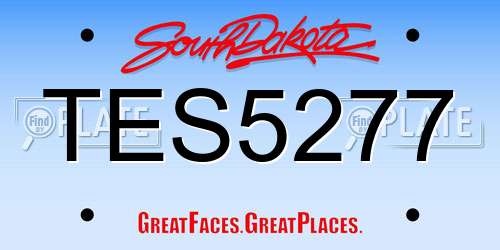 TES5277 South Dakota License Plate