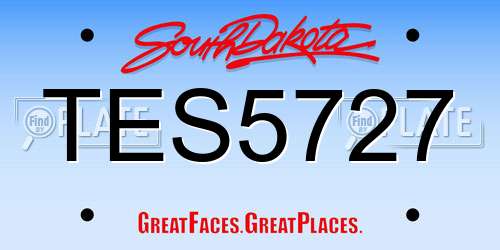 TES5727 South Dakota License Plate