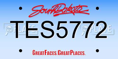 TES5772 South Dakota License Plate