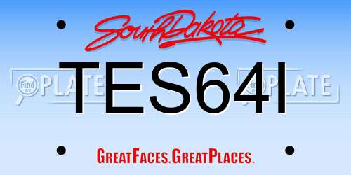 TES64I South Dakota License Plate