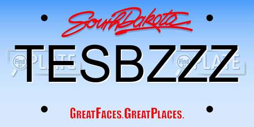 TESBZZZ South Dakota License Plate