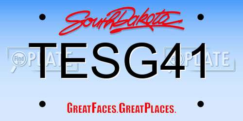 TESG41 South Dakota License Plate
