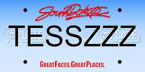 TESSZZZ South Dakota License Plate