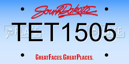TET1505 South Dakota License Plate