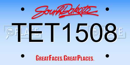 TET1508 South Dakota License Plate