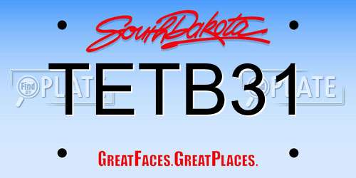 TETB31 South Dakota License Plate