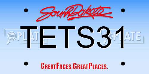 TETS31 South Dakota License Plate