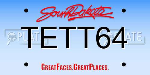 TETT64 South Dakota License Plate