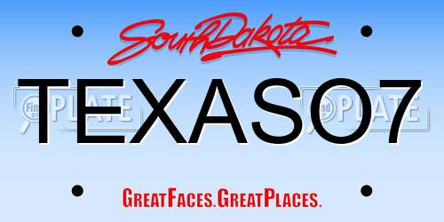 TEXASO7 South Dakota License Plate