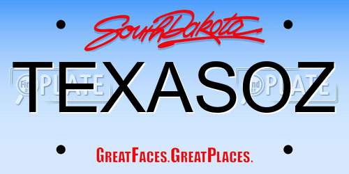 TEXASOZ South Dakota License Plate