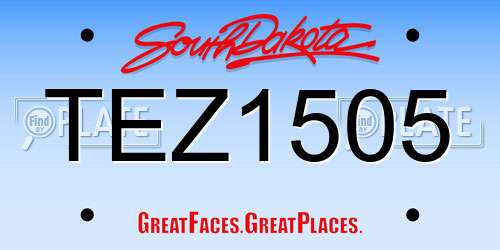 TEZ1505 South Dakota License Plate