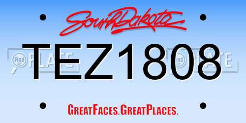 TEZ1808 South Dakota License Plate