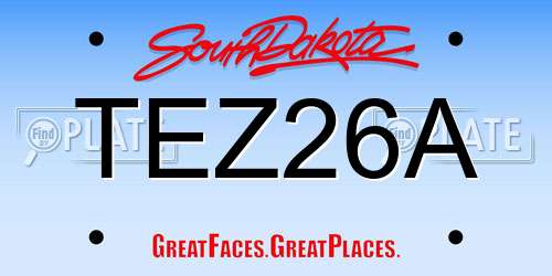 TEZ26A South Dakota License Plate