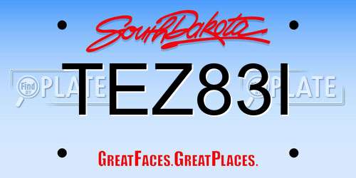 TEZ83I South Dakota License Plate