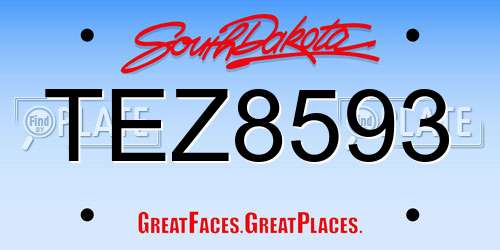 TEZ8593 South Dakota License Plate