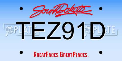 TEZ91D South Dakota License Plate