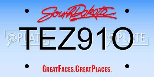 TEZ91O South Dakota License Plate
