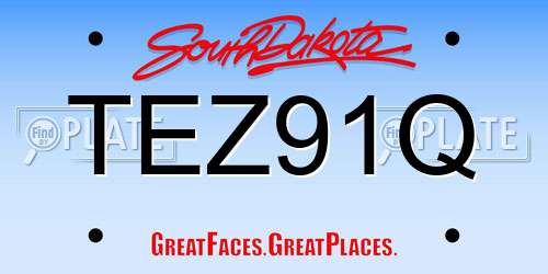TEZ91Q South Dakota License Plate