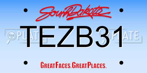 TEZB31 South Dakota License Plate