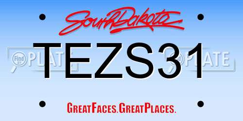 TEZS31 South Dakota License Plate