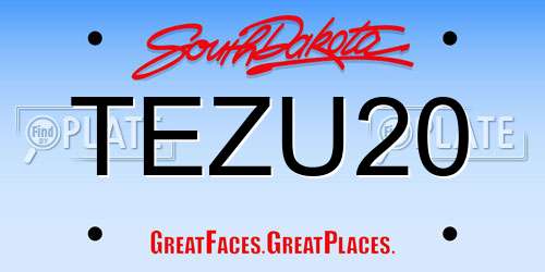 TEZU20 South Dakota License Plate
