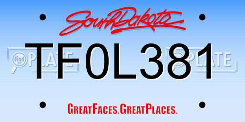 TF0L381 South Dakota License Plate