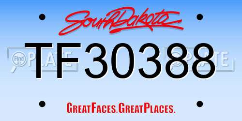 TF30388 South Dakota License Plate
