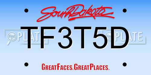 TF3T5D South Dakota License Plate