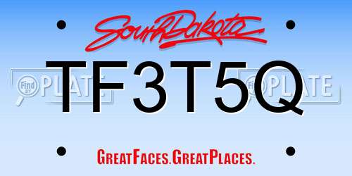 TF3T5Q South Dakota License Plate